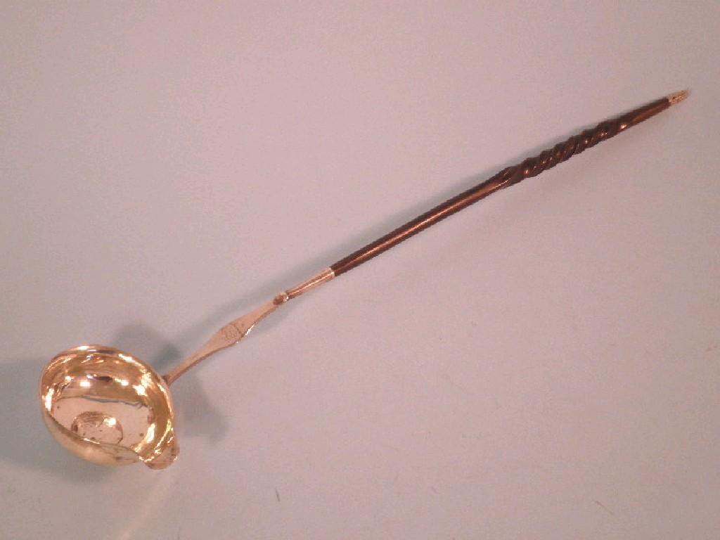 Appraisal: An thC silver ladle inset with a silver coin and