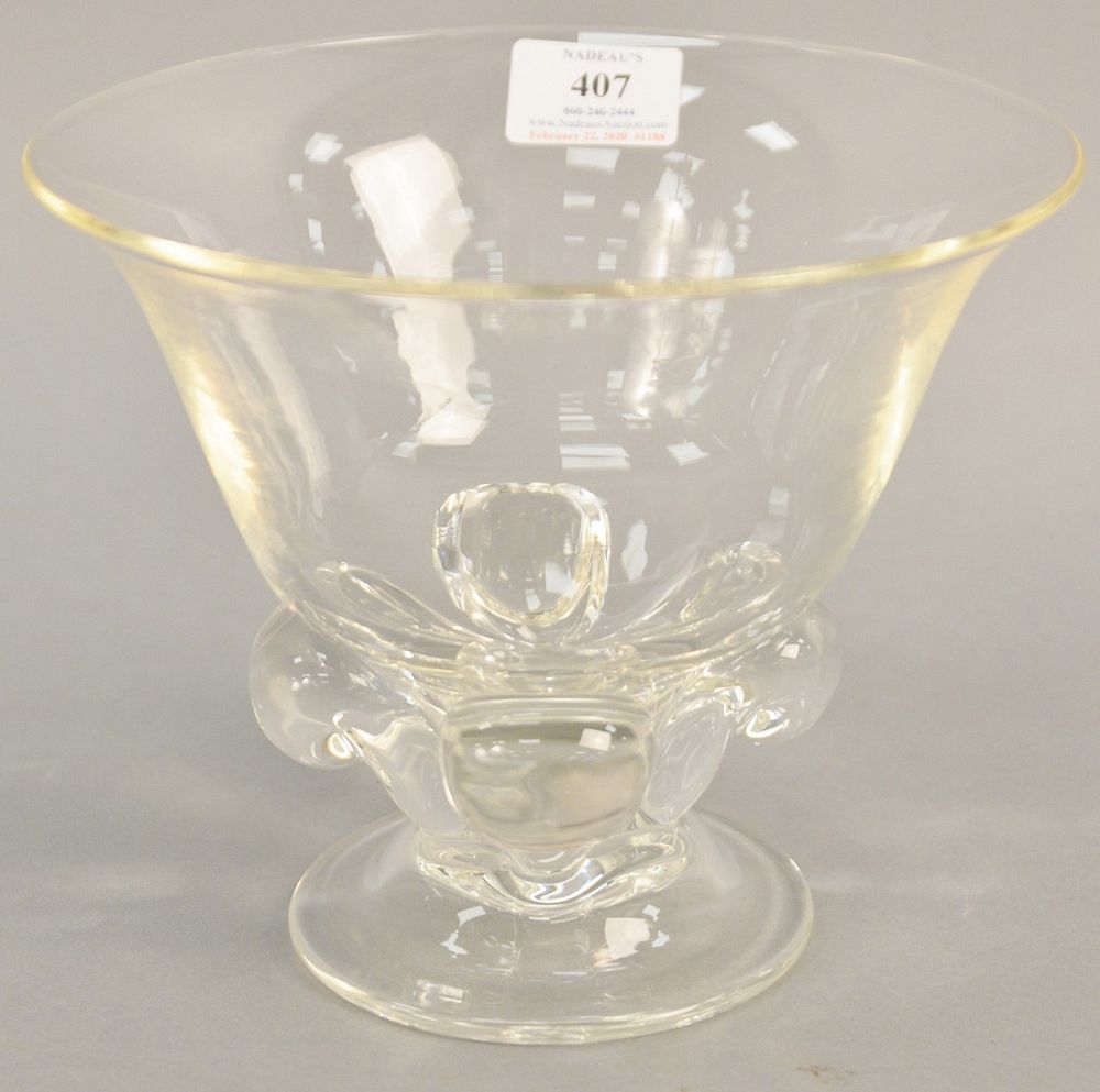 Appraisal: Steuben crystal bowl with footed base ht in dia in