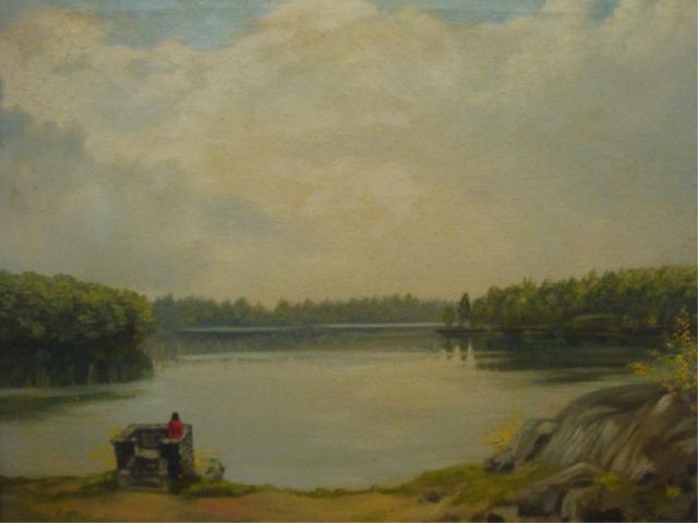 Appraisal: KOSLOWSKY Nota O C Lake Scene Signed lower left Nota