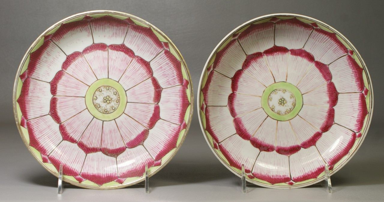 Appraisal: Pair of Chinese Export Lotus Pattern Porcelain Shallow Bowls -