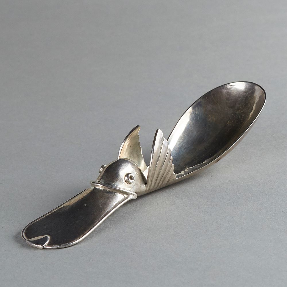 Appraisal: After William Spratling Taxco Silver Aztec Duck Sugar Spoon After