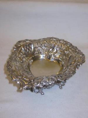 Appraisal: A VICTORIAN BON BON DISH of heart form pierced and