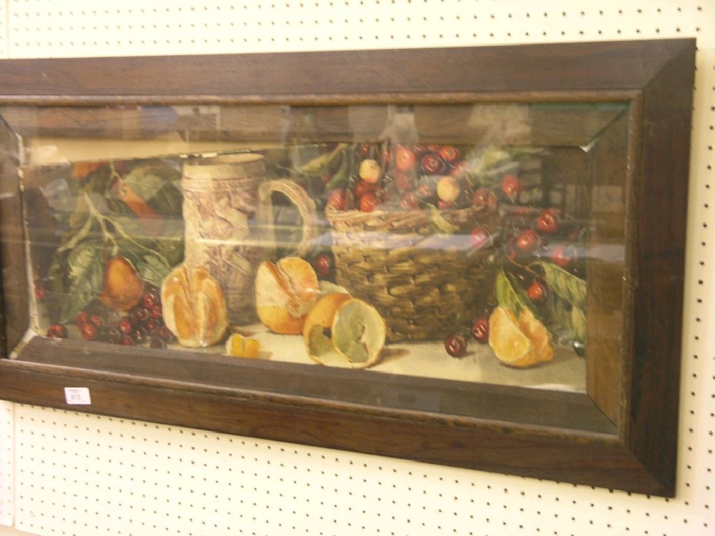 Appraisal: A Dudley - watercolour still life fruit on a table