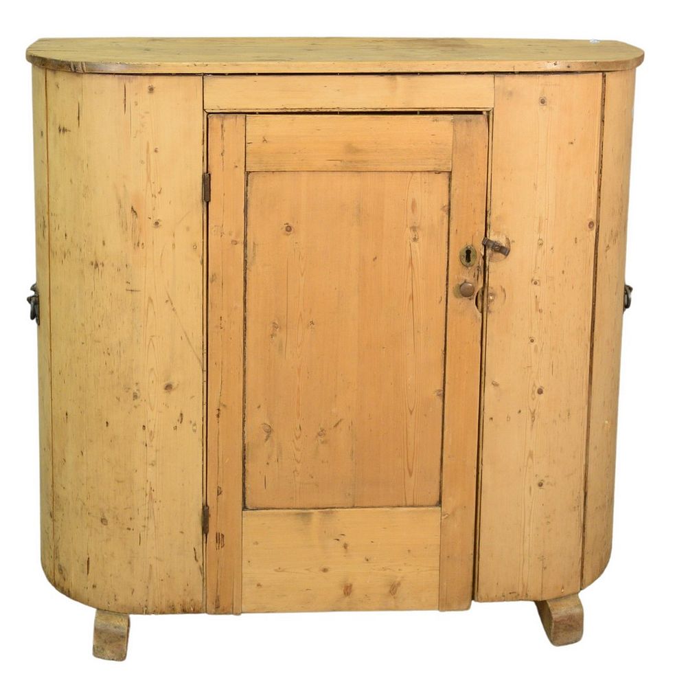 Appraisal: Pine Demilune Cabinet having one door height inches width inches