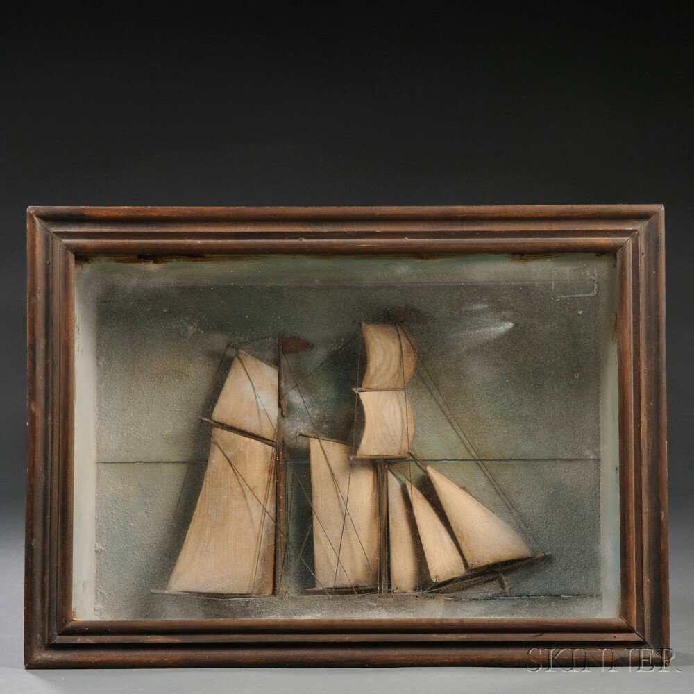 Appraisal: Topsail Schooner Diorama America late th early th century painted