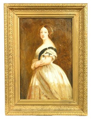 Appraisal: E L A three quarter length portrait of Queen Victoria