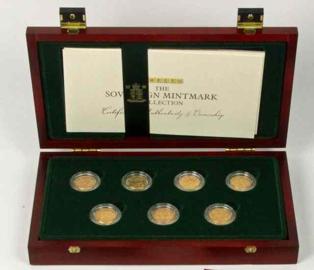 Appraisal: The Sovereign Mint Mark Collection comprising seven George V gold