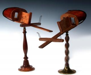 Appraisal: TWO TH CENTURY TABLE-TOP MODEL STEREOSCOPES Both unmarked one with