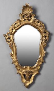 Appraisal: Venetian Gilt Plaster Mirror late th c with a shell