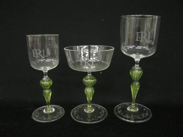 Appraisal: pc Venetian Art Glass Stemware service for custom made for