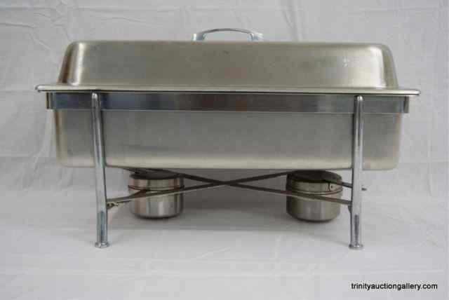 Appraisal: Stainless Steel qt Chafing Dish w Burners Made in the