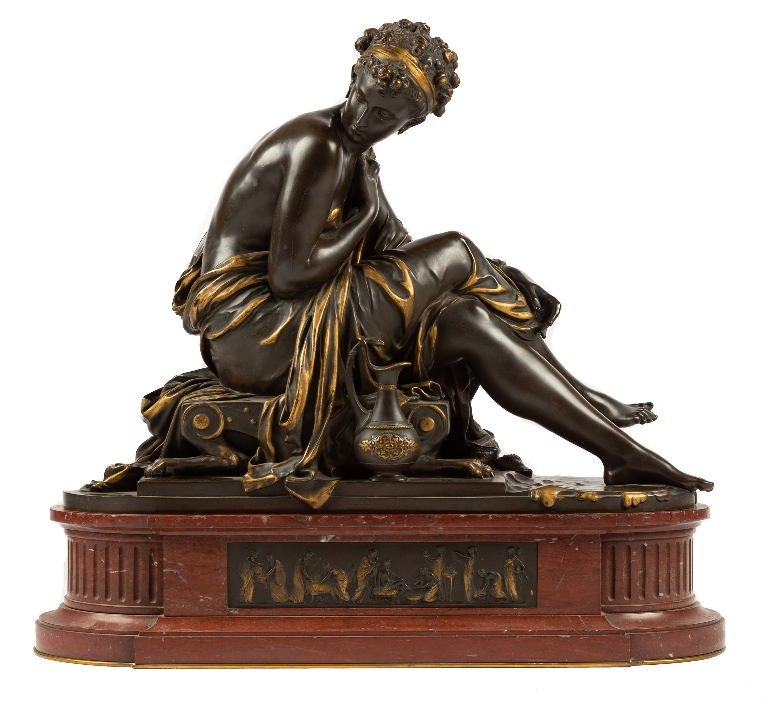 Appraisal: MATHURIN MOREAU FRENCH - SAPPHO late th century Parcel gilt