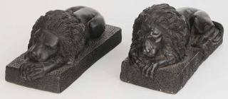 Appraisal: Pair Recumbent Cast made in Thailand by Maitland-Smith Ltd -