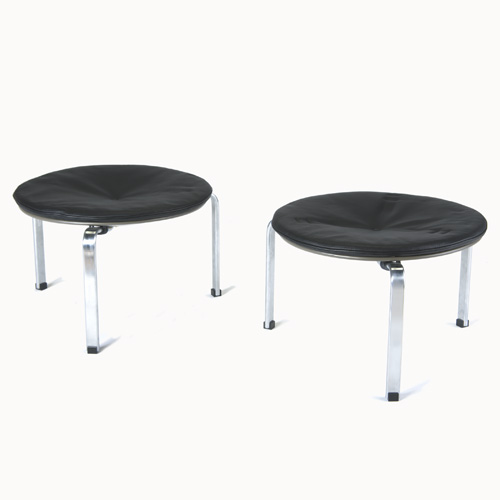 Appraisal: POUL KJAERHOLM FRITZ HANSEN Pair of PK stools with black