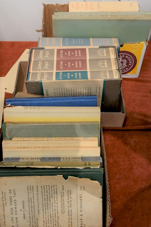 Appraisal: Three boxes of James Joyce related books Provenance Estate of