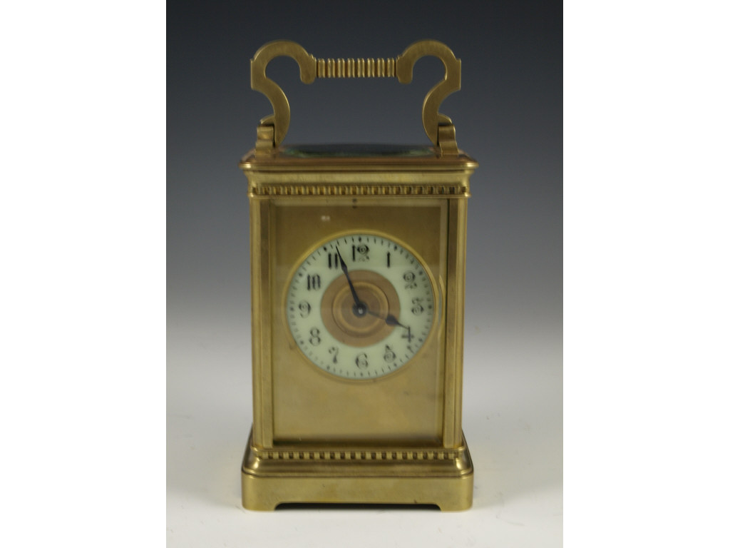 Appraisal: Antique French Carriage Clock ca time and strike brass frame