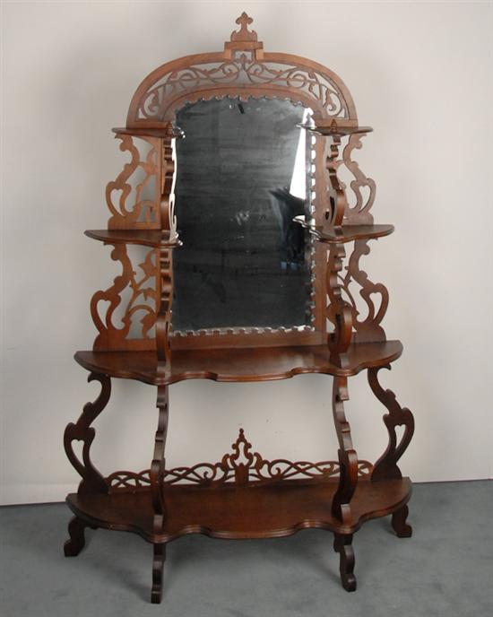 Appraisal: A th C Shenandoah Valley Mahogany or Walnut Etagere by