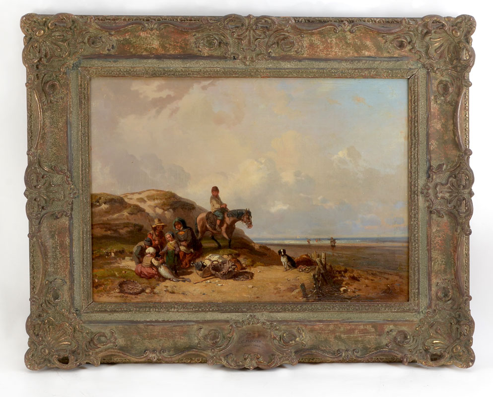 Appraisal: MOZIN Charles French - Genre Scene Depicting Several Figures Huddled