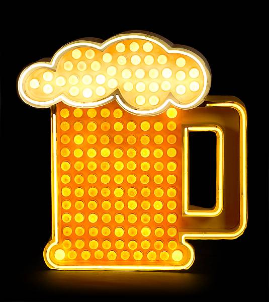 Appraisal: An animated enameled steel Beer Mug sign s illuminated with