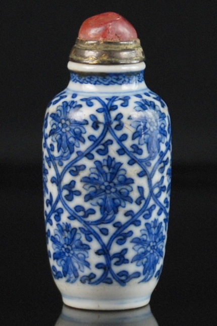 Appraisal: Densely painted in deep tones of underglaze blue of lotus