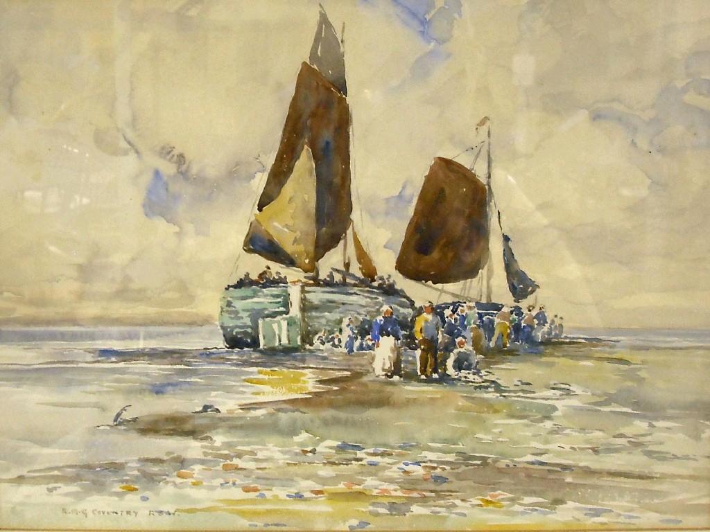 Appraisal: Possibly by Robert McGown Coventry RSW - - fishermen loading