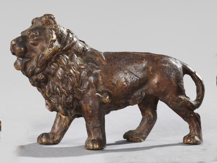 Appraisal: Continental Bronze Figure of a Noble Standing Lion first quarter