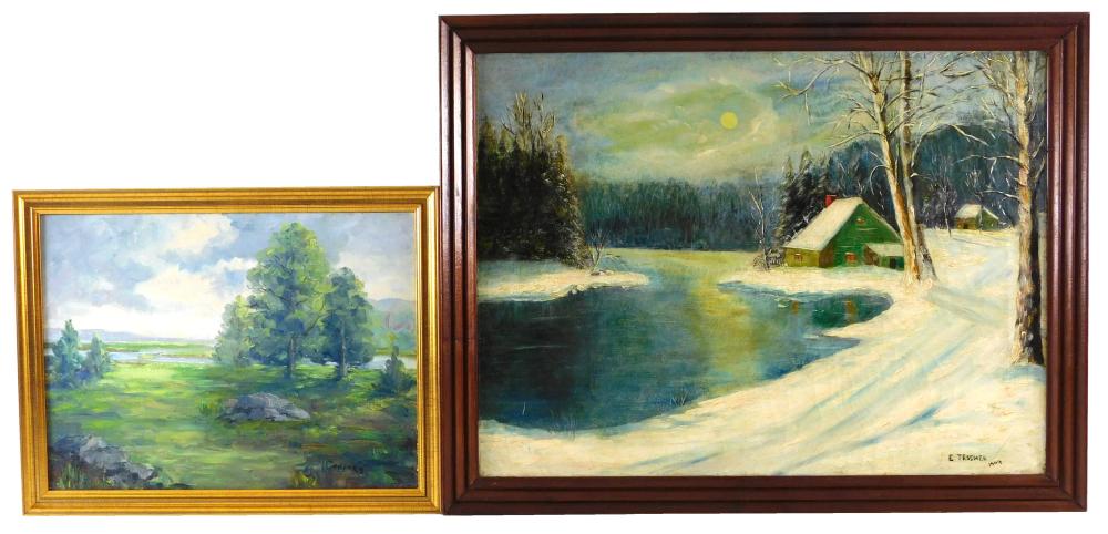 Appraisal: Two th C American framed oils M Connors American th