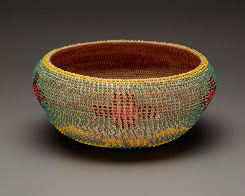 Appraisal: A Pomo beaded basket Fourth-quarter th Century Northern California Single