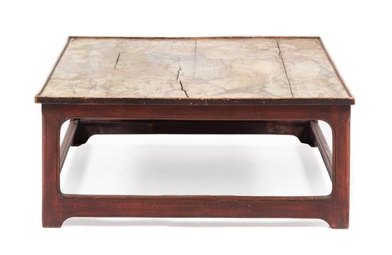 Appraisal: Sale Lot A Faux Marble Low Table the square top