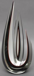 Appraisal: Ken Pieper American b - Black White Rust Blown glass