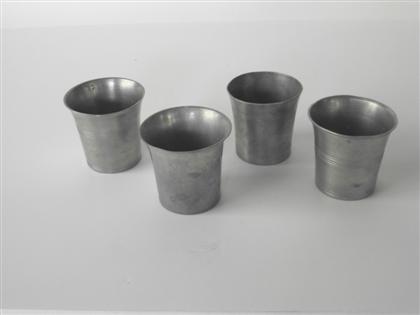 Appraisal: Four pewter beakers one bearing mark of ashbil griswold meriden