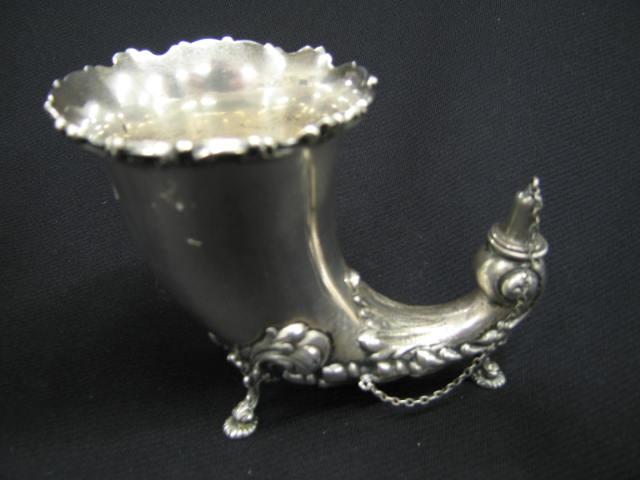 Appraisal: Victorian Sterling Silver Cigar Lamp Holder cornucopia style lighter end