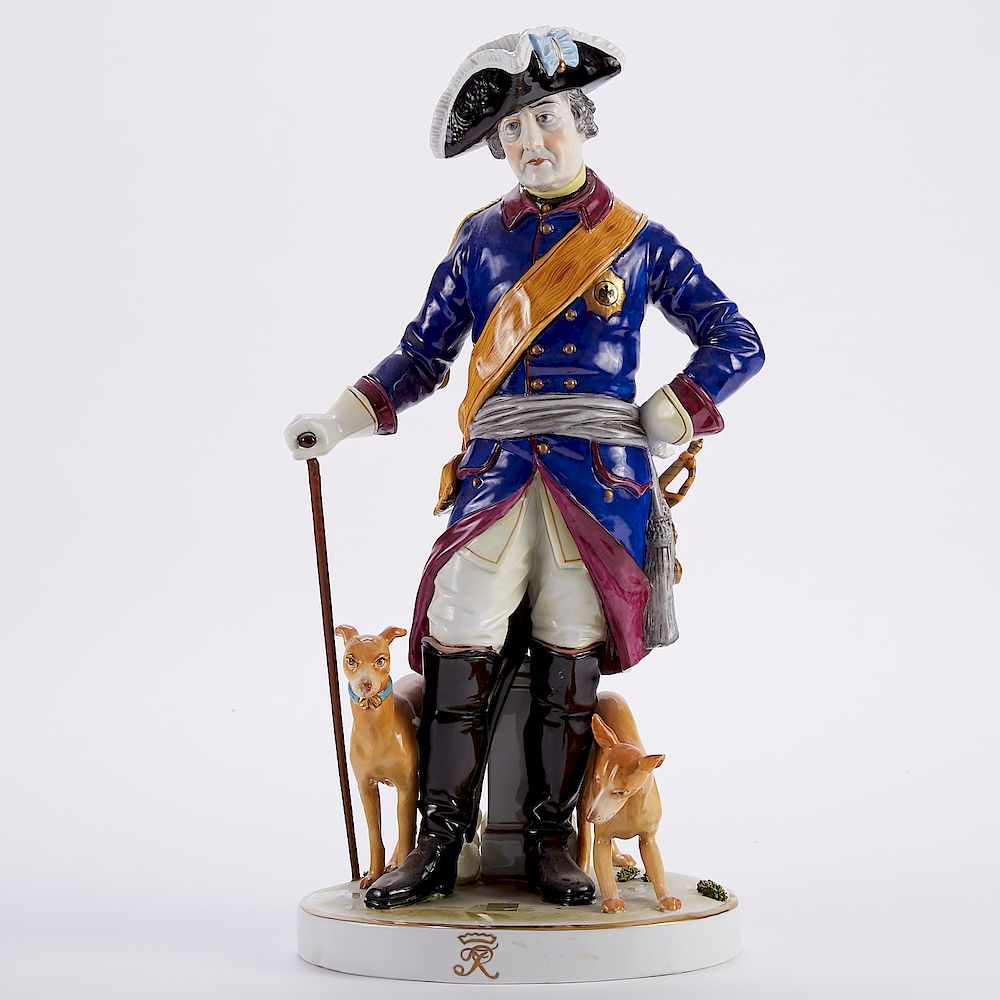 Appraisal: Dresden Porcelain Frederick the Great Marked Dresden Porcelain figurine of