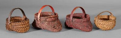 Appraisal: Four miniature egg baskets two with old red paint -