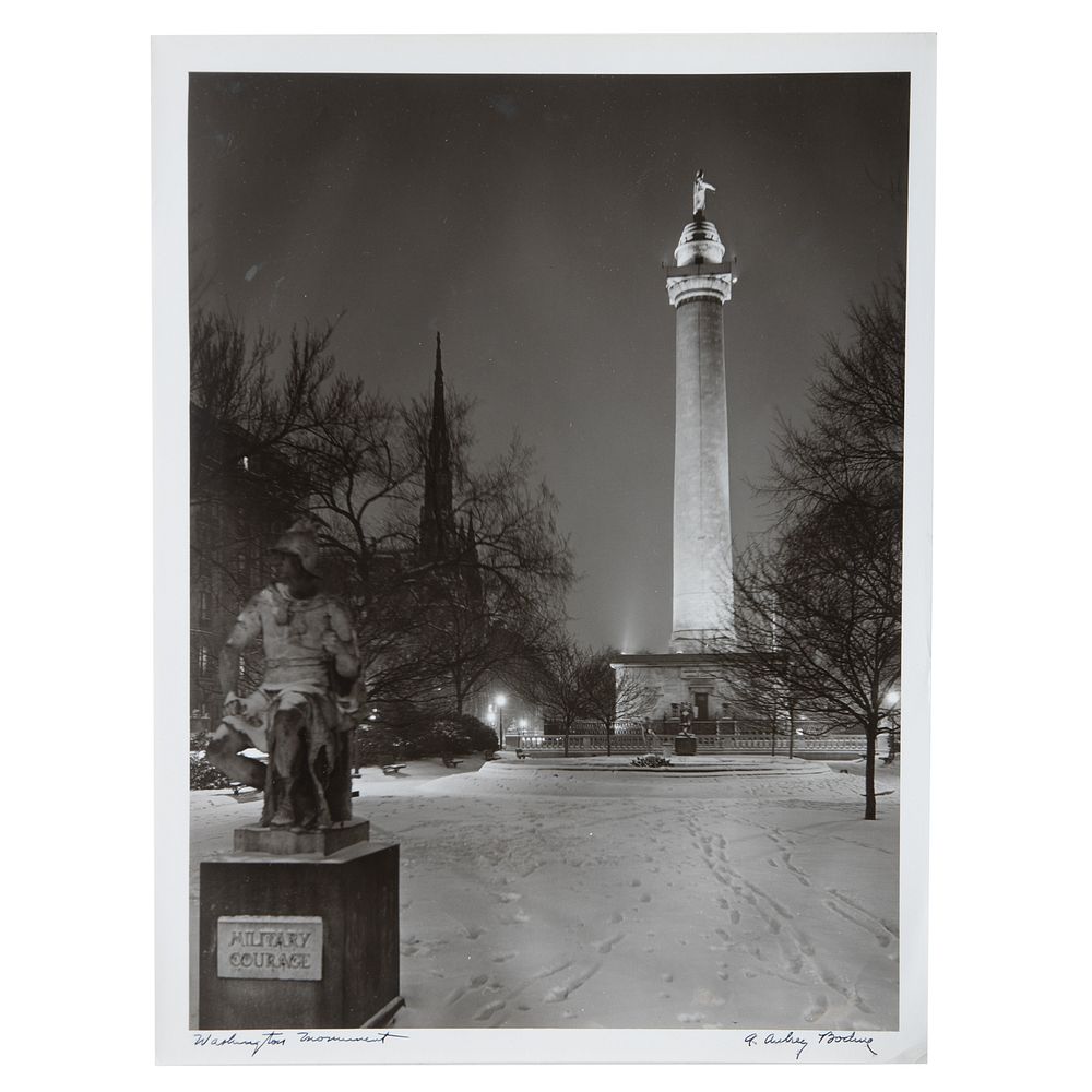 Appraisal: A Aubrey Bodine Washington Monument American - Gelatin silver print