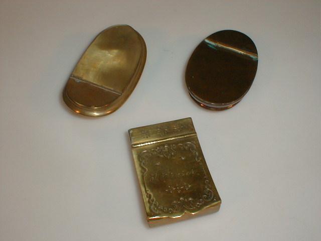 Appraisal: A thC brass snuff box engraved J Fraser and within