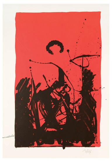 Appraisal: Robert Motherwell - burning sun b lithograph printed in colors