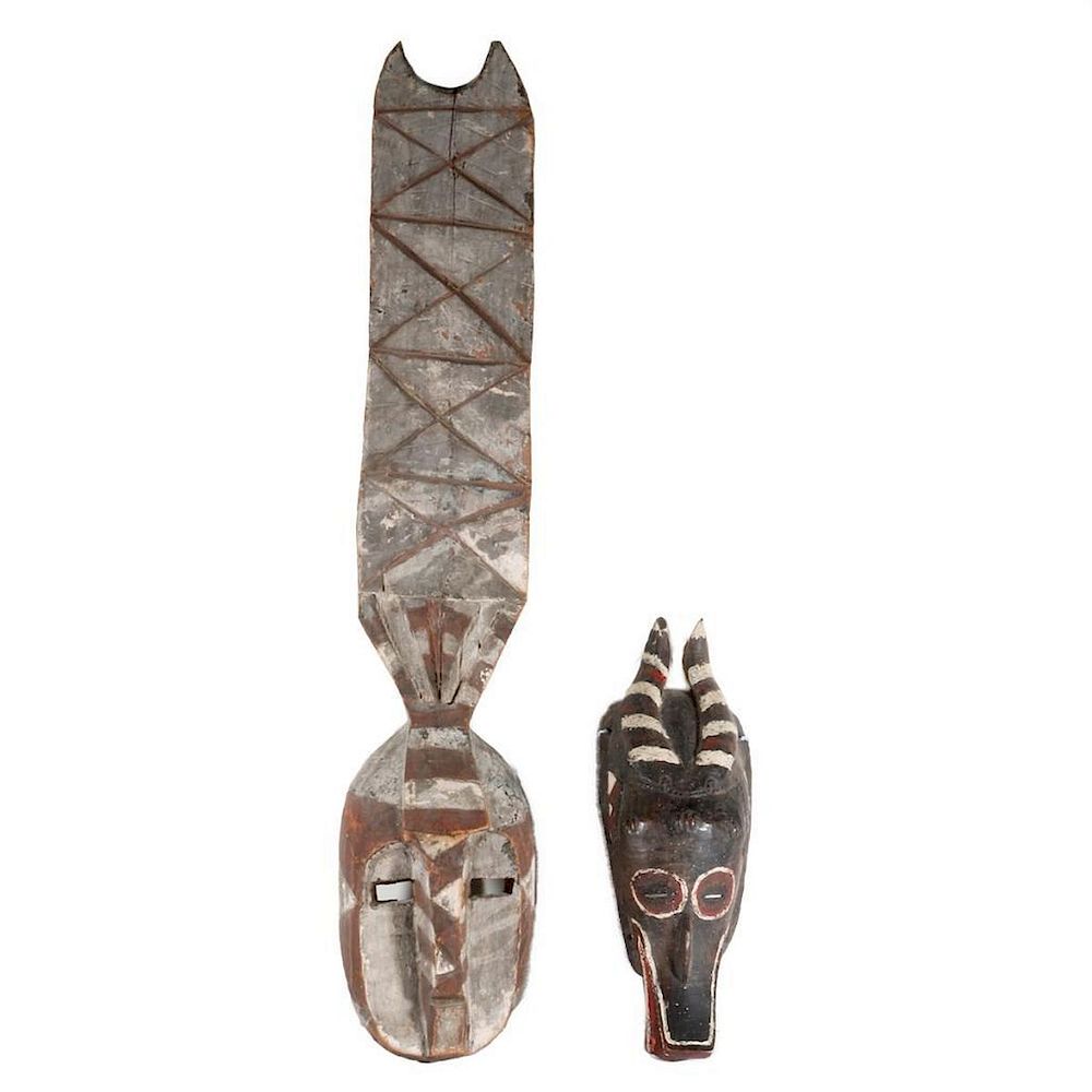 Appraisal: Two African Masks A Gouro antelope mask and an example