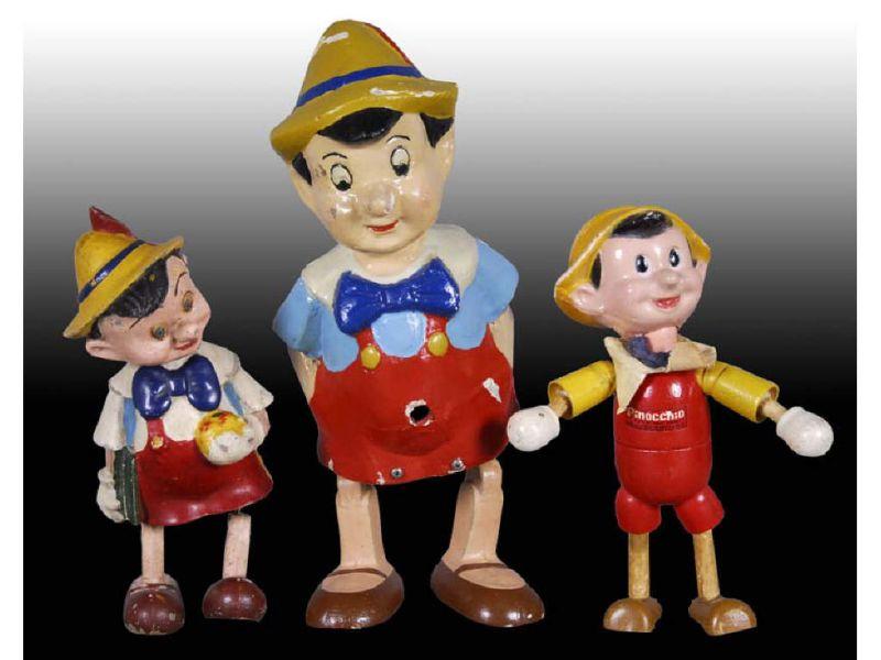 Appraisal: Lot of Wood and Composition Pinocchio Dolls wit Description ''