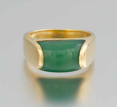 Appraisal: A Bulgari Chrysoprase and k Gold Ring Italy k yellow