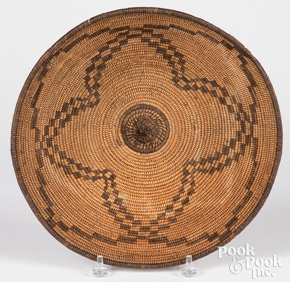 Appraisal: Apache Indian basket Apache Indian basket with Devil's Claw bark