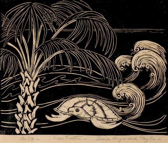 Appraisal: Anna Heyward Taylor South Carolina - SEA TURTLE NO woodblock