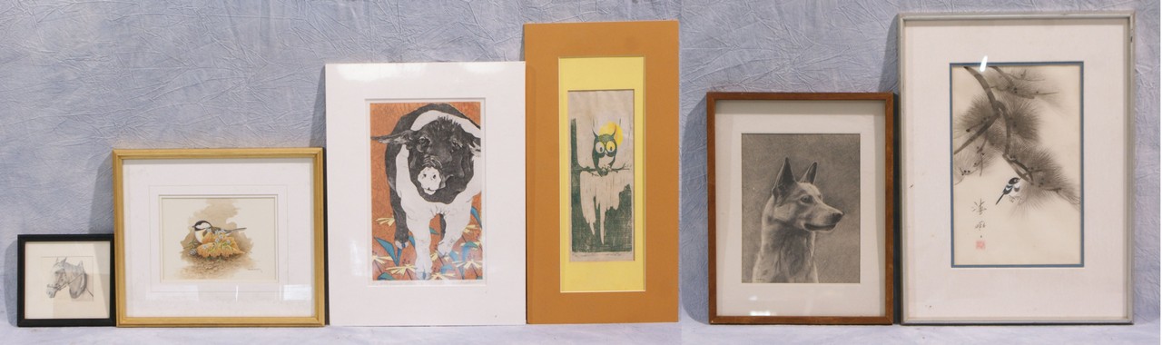 Appraisal: works Assorted prints and a photo of various animal subjects