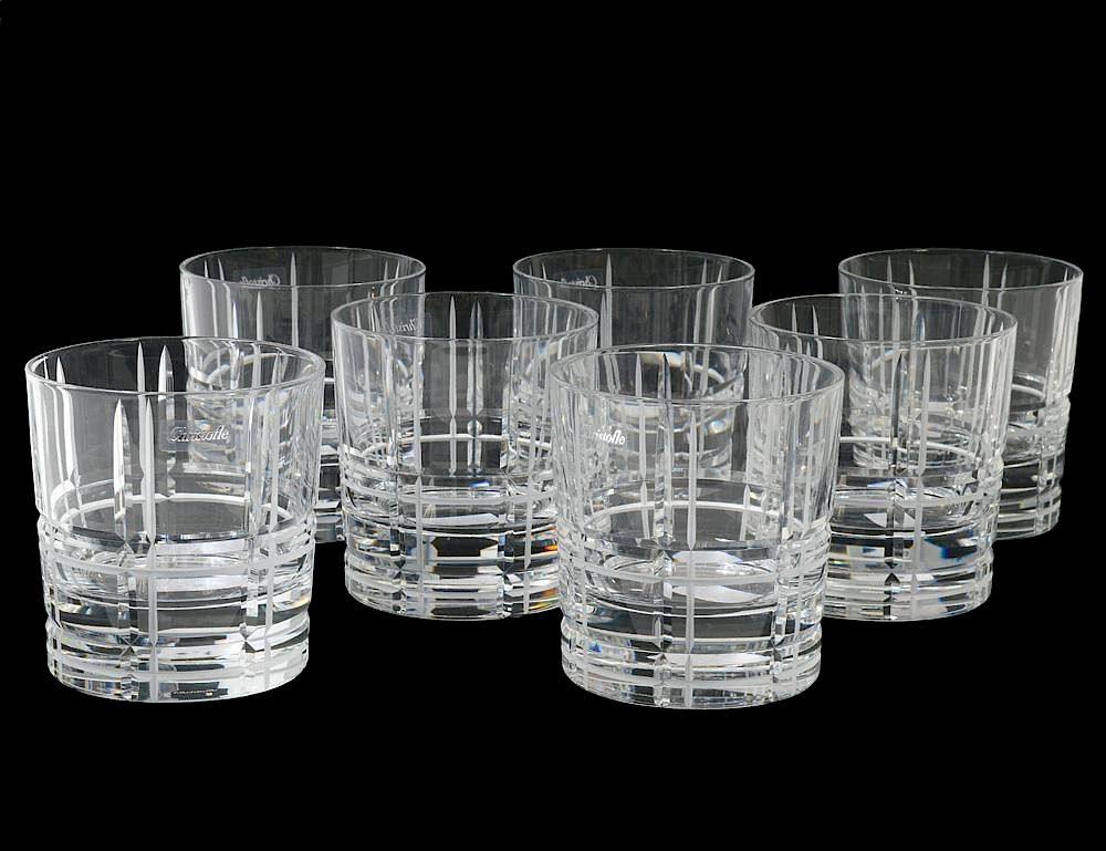 Appraisal: SET OF SEVEN CHRISTOFLE CRYSTAL OLD FASHIONED GLASSES French Acid