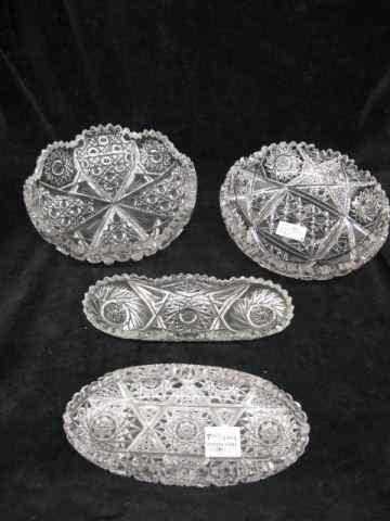 Appraisal: pcs Brilliant Period Cut Glass - '' dishes and relish