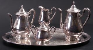 Appraisal: Reed Barton Silver plate Coffee Tea Service Five piece Reed