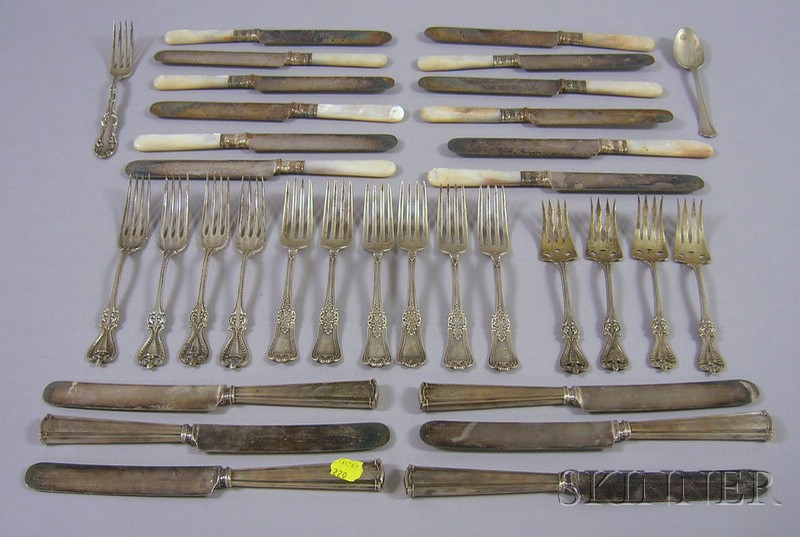 Appraisal: Group of Sterling Silver Flatware a set of twelve mother-of-pearl