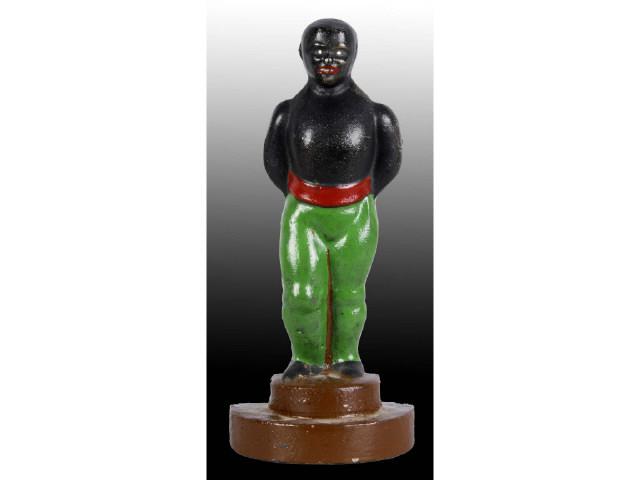 Appraisal: Black Boxer Cast Iron Doorstop Description Full-figure solid casting Repaint