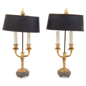 Appraisal: A Pair of Louis XVI Style Gilt Bronze and Marble