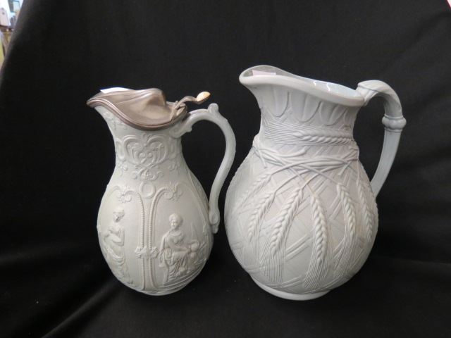 Appraisal: English Relief Pitchers mid th century barley corn and international